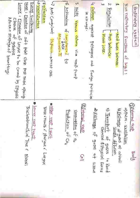 Respiratory Personal notes By Dr. Nagi