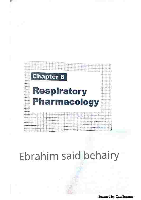 Respiratoy pharmacology self notes